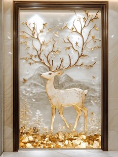 金鹿瑞景中式玄关装饰画