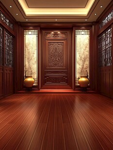 中式豪华入户门厅设计