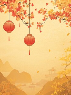 金秋灯笼景 古韵山水情