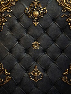 奢华黑金皮革装饰图案