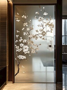 中式梅花玻璃隔断