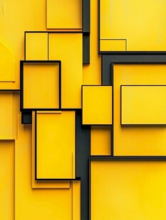 黄色立体方块创意背景图