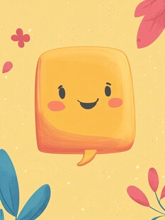 微笑气泡插画 清新风格