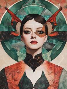 奇幻复古风格的神秘女性形象