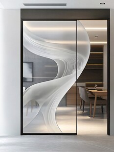 现代简约艺术玻璃隔断门