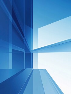 蓝色立体几何抽象建筑背景