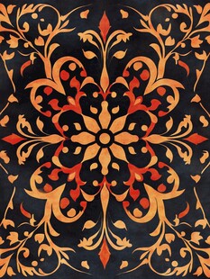 复古华丽花卉图案设计