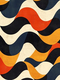 波浪形多彩几何图案纹理