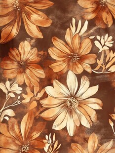 棕底花卉图案纹理