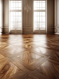 奢华房间内的精美拼花木地板