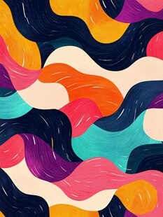 多彩波浪抽象图案背景