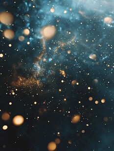 梦幻星空闪烁金色光斑
