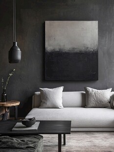 极简灰调客厅艺术氛围