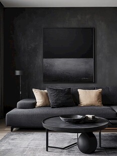 深色调简约风客厅一角