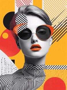 时尚几何风的摩登女郎