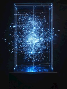 梦幻蓝光粒子立体灯光秀