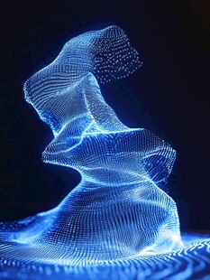 蓝色动态数据三维视觉效果