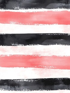 黑红白条纹水彩风格图案