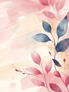 梦幻水彩风植物花卉背景