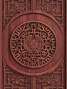 中式木雕精美花纹图案