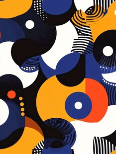 几何抽象多彩图案设计