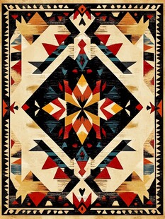 民族风几何图案精美地毯