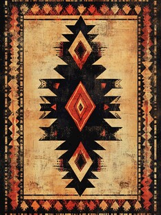 复古风几何图案民族风地毯