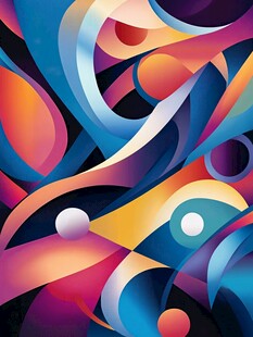 抽象多彩几何图形艺术画
