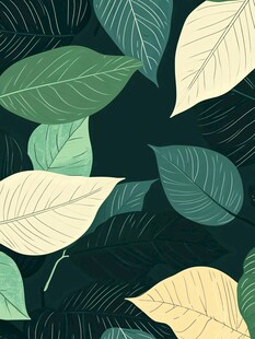 清新绿叶图案背景设计