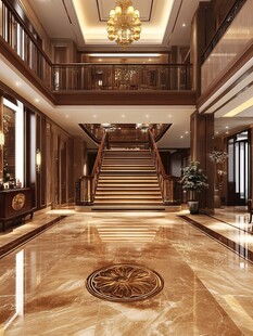 豪华大气的欧式别墅大堂