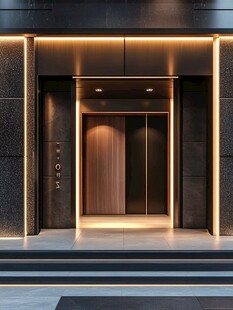 现代高端电梯入口空间