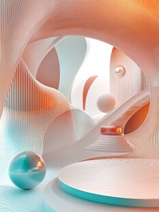 未来感艺术空间3D场景