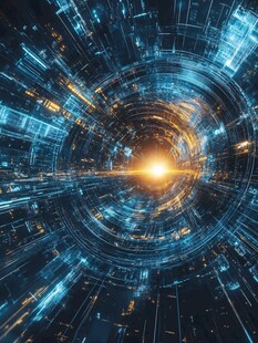 未来科技感的数字能量漩涡