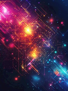 炫彩科技感线条光影背景