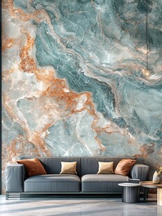 奢华大理石背景墙客厅图