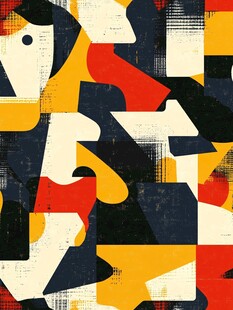 抽象几何拼贴艺术图案