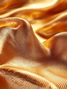 金色丝绸纹理特写