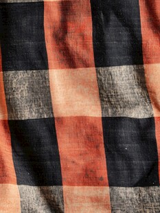 复古格子布料纹理特写