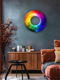 彩虹圆环装饰点亮温馨客厅