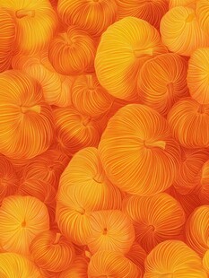 橙黄色毛线团图案背景