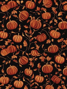 秋季南瓜树叶无缝图案