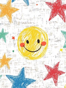 笑脸星星童趣背景图案