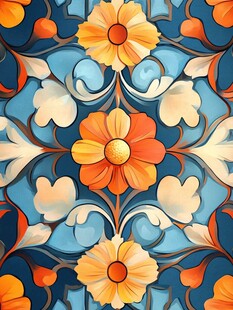 花卉几何图案精美装饰画