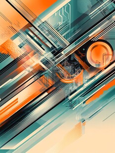 未来科技风抽象几何图案