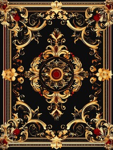 奢华黑金欧式花纹图案