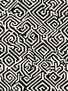 黑白几何迷宫图案纹理