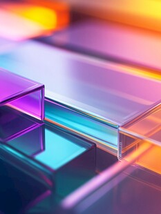 炫彩透明几何方块组合