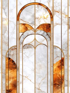 金色大理石拱形装饰图案
