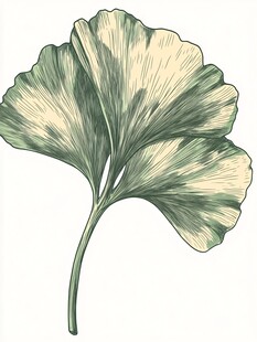 银杏叶插画 清新自然之美