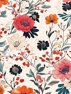 花卉图案背景 清新唯美风